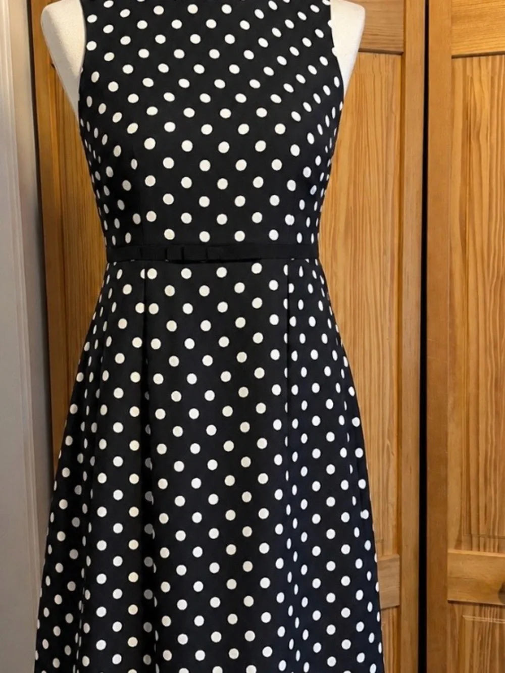 kate spade Black and White Polka Dot Midi Dress